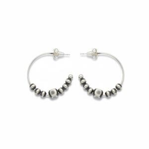 Sterling Silver 925 Bead Pearl Hoop 3-10mm Earrings